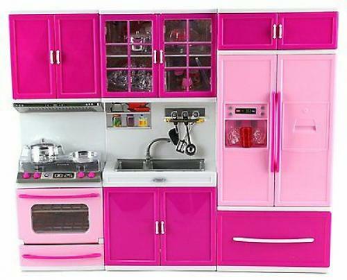 Kids Pretend Playset Kitchen Barbie Size Doll Stove Sink Kids Pretend Playset Kitchen Barbie Size Doll Stove Sink