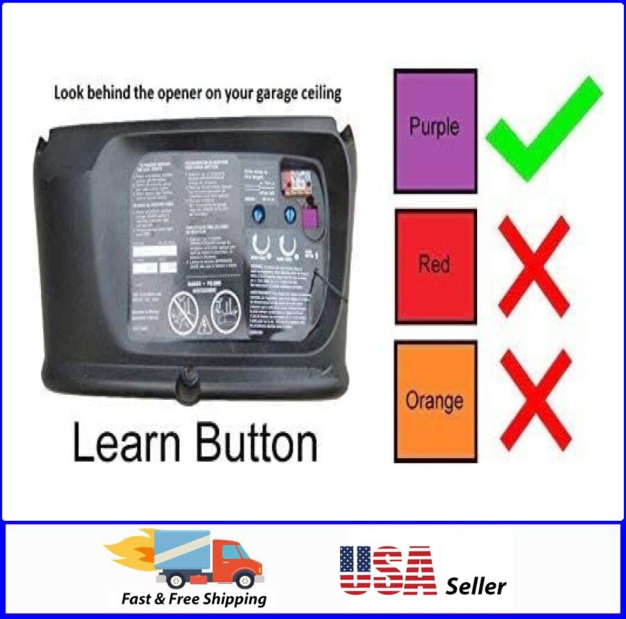 Tck Tech Garage Door Opener Remote Liftmaster 371lm 373lm Purple Learn Button Pack Of 2