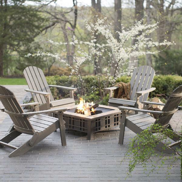 ADC0091101010 Belham Living All Weather Resin Wood Adirondack Chair For Outdoor Patio Garden