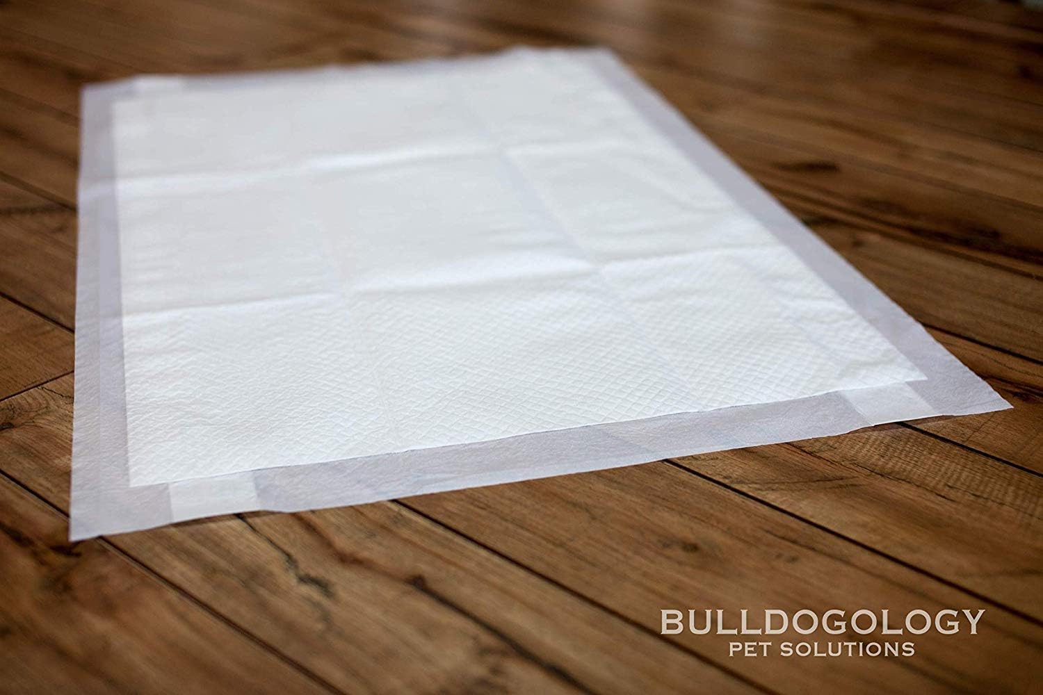 Bulldogology Pet Solutions Bulldogology Premium Puppy Pee Pads with Adhesive Sticky Tape (24x35) X-Large Dog Training Pads (60-Count, White)