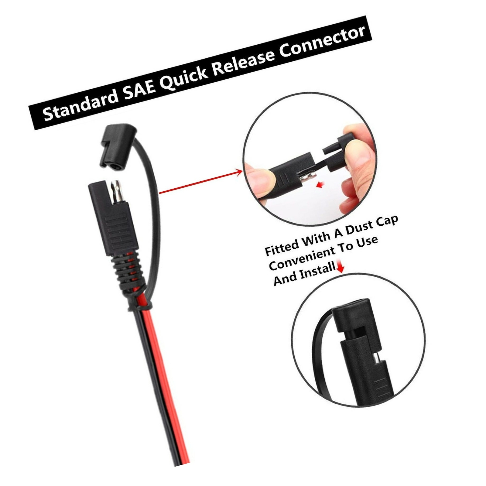 Muyimu Muyimu6977 4 Pcs 12v Sae To Sae Quick Disconnect Extension Cable With Dc Connection Cord