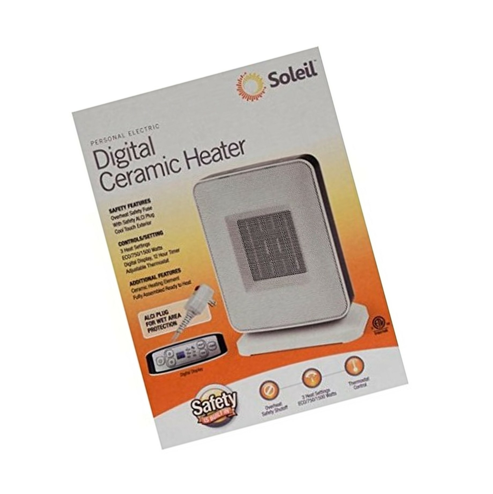 Soleil Ptc 910b Sole Digital Ceramic Heater