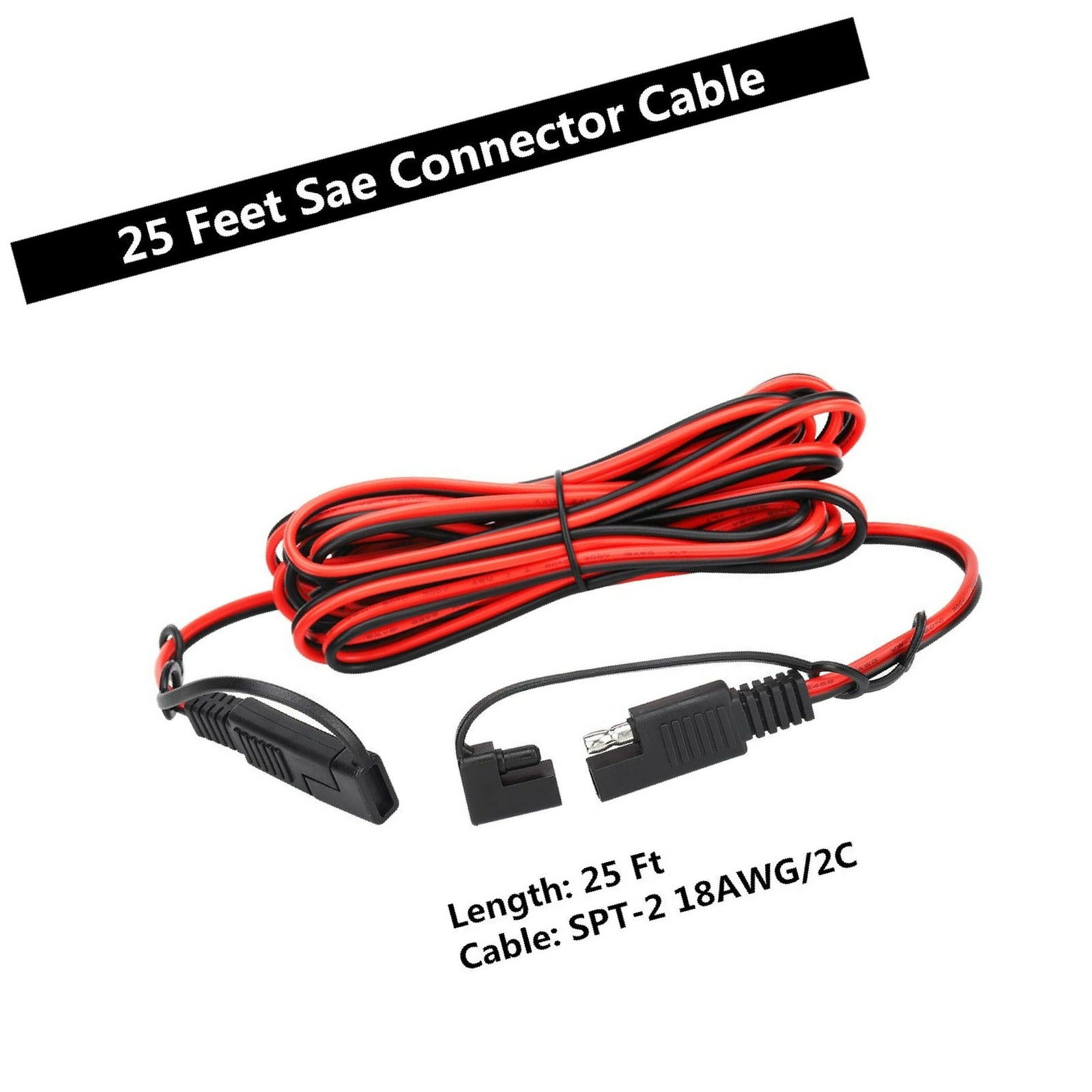 Muyimu 8541758733 25 Foot Sae To Sae 2 Pin Quick Disconnect Harness Dc 12v Power Connector Plug
