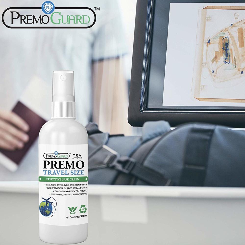 Premo Guard Travel Bed Bug, Lice & Mite Killer Spray – 3 oz TSA Compliant – Natural Non Toxic