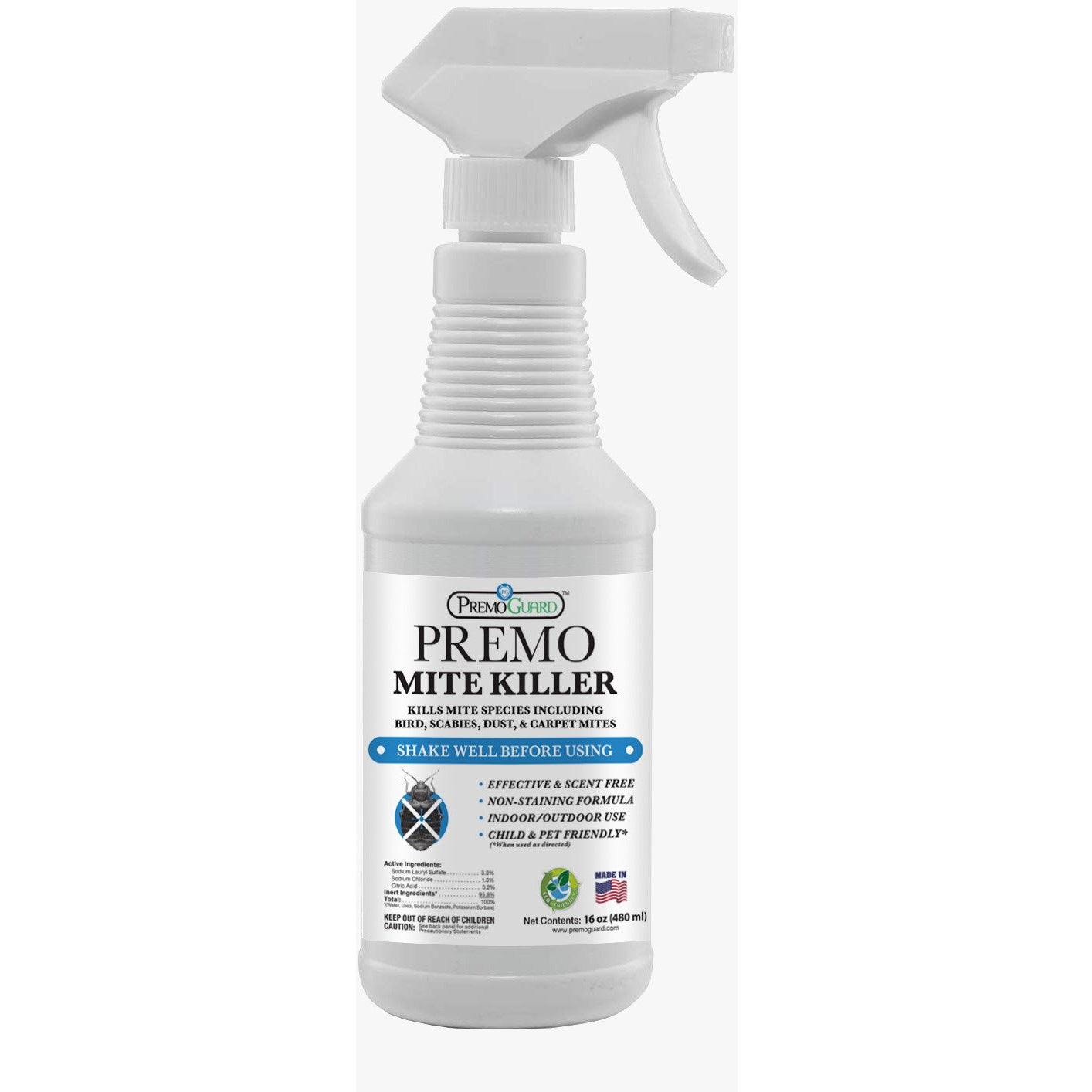 Premo Guard LLC Mite Killer Spray 16 oz - All Natural Non Toxic - Premo Guard