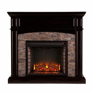 Southern Enterprises Faux Stone Corner Electric Media Fireplace