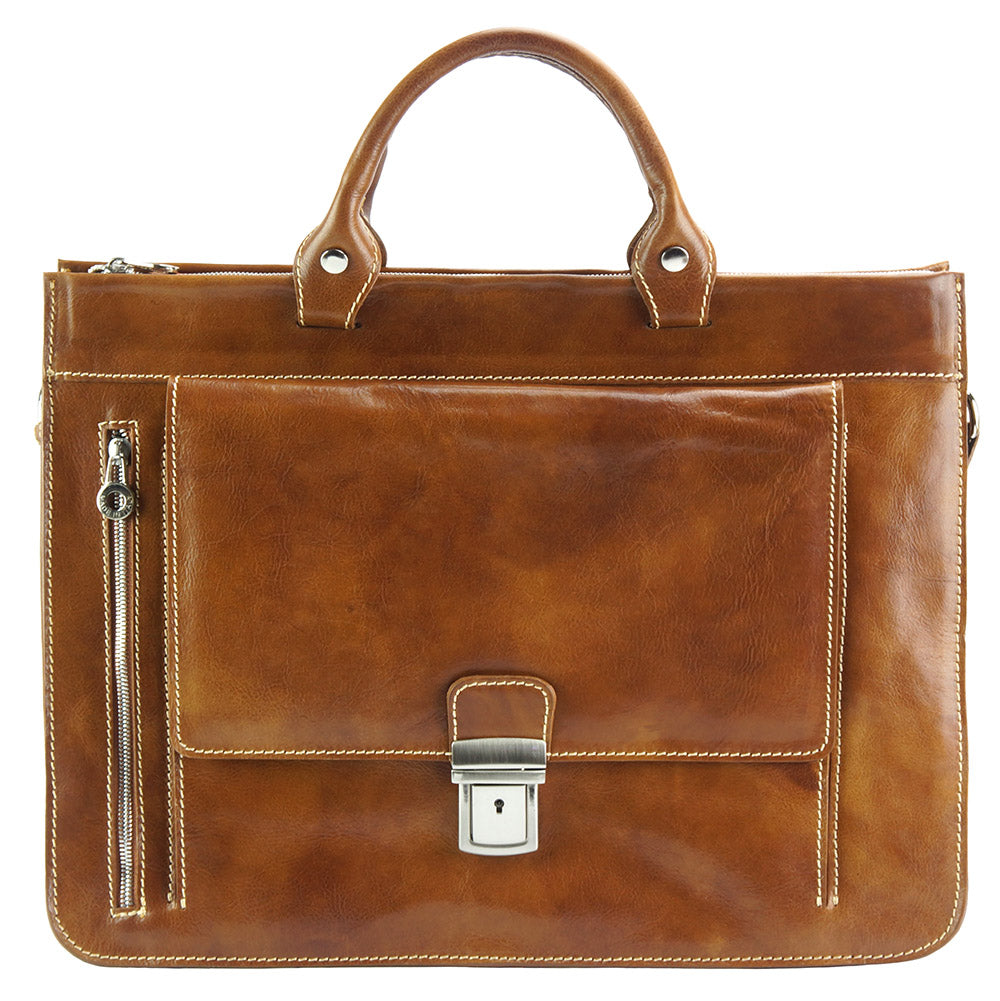 Italian Artisan Donato Business Leather Briefcase Made In Italy Unisex