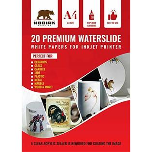 Kodiak Supplies A4 Waterslide Decal Paper Inkjet White 20 Sheets B07hgqpg2c