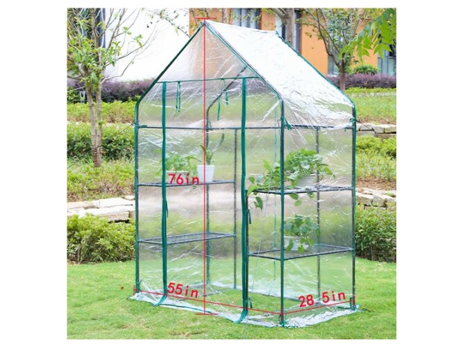 Gr 4373 Green Portable Vegetable Greenhouse Walk In Kit Outdoor Flower Growing Plant Zip Cover