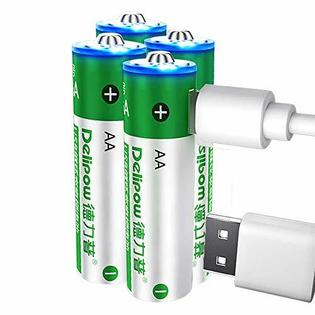 Delipow Aa Rechargeable Batteriesusb 1 5v Lithium Rechargeable Batteries High