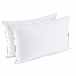 Amazon Com Lyocell Pillow With Down Feather Core Soft To Medium Support For Back Side And Stomach Sleepers Home Kitchen