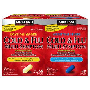 Cold Complete Formula Caplets Kirkland Signature Severe Cold & Flu Multi-Symptom Caplets, 168 Caplets