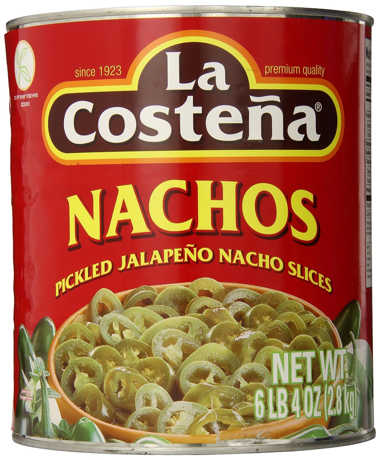 La Costena, Pepper Jalapeno Nacho #10, 100-Ounce Can