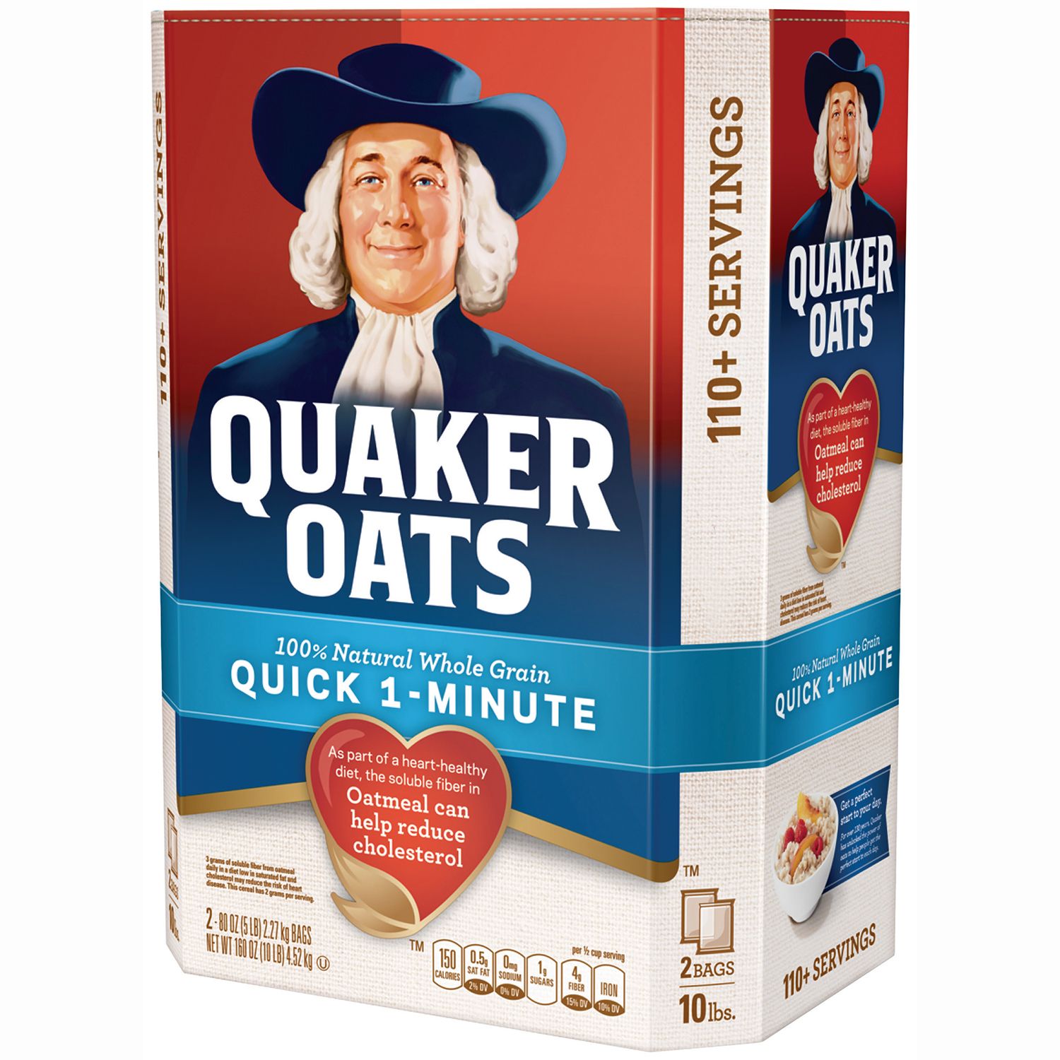 Quaker Oats Quick 1 Minute Oatmeal - 2/5 Pound