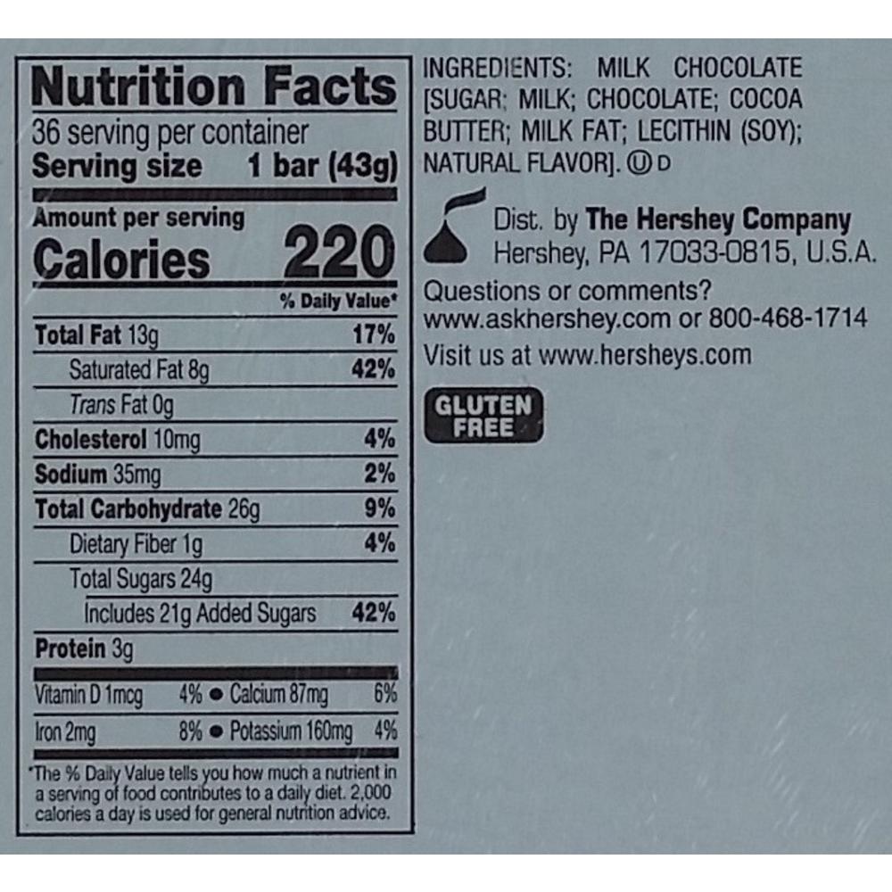 Hershey's Milk Chocolate Bars (1.55 Ounce, 36 Count)