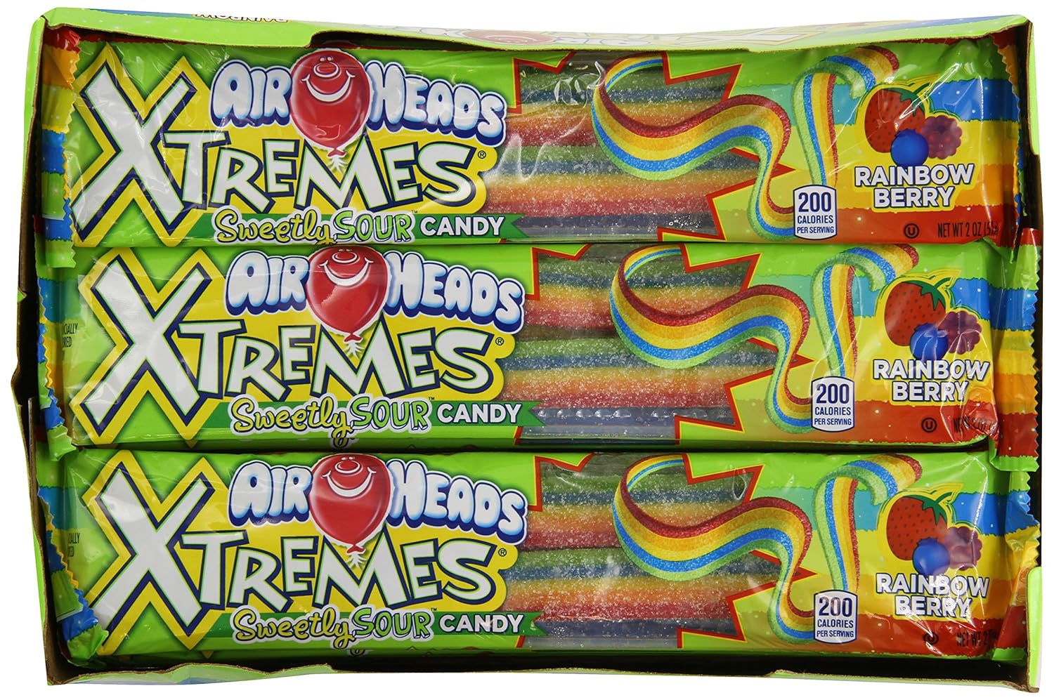 Air Heads Airheads Xtremes Sour Belts - 18 Count