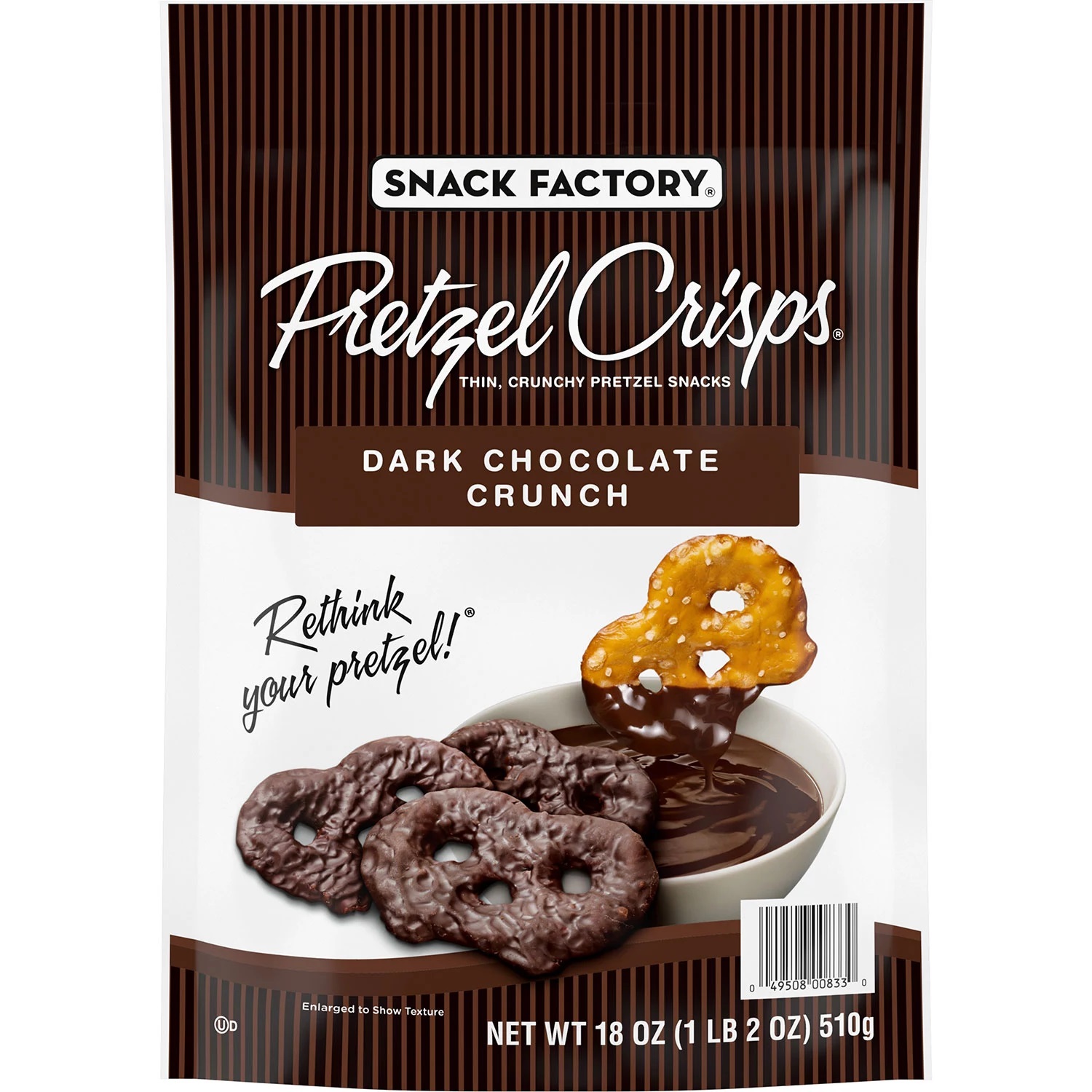 Snack Factory Pretzel Crisps, Dark Chocolate Crunch (18 Ounce)