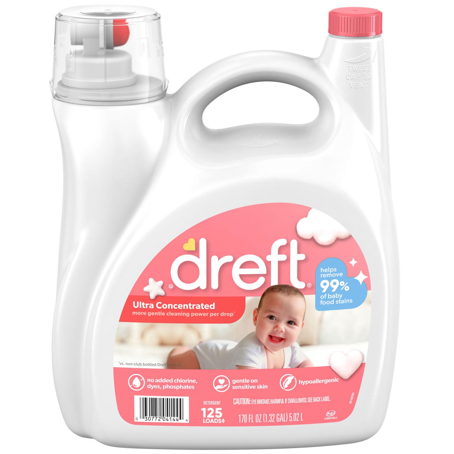 Dreft HEC Ultra Concentrated Liquid Laundry Detergent, 170 Ounce