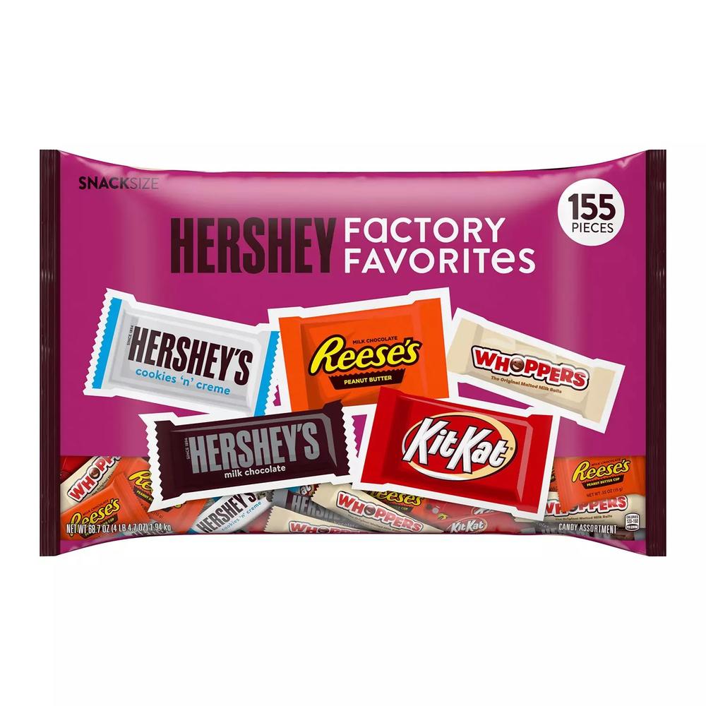Hershey's Hershey Factory Favorites Chocolate and Creme Assortment, 68.7 Ounce (155 Piece)