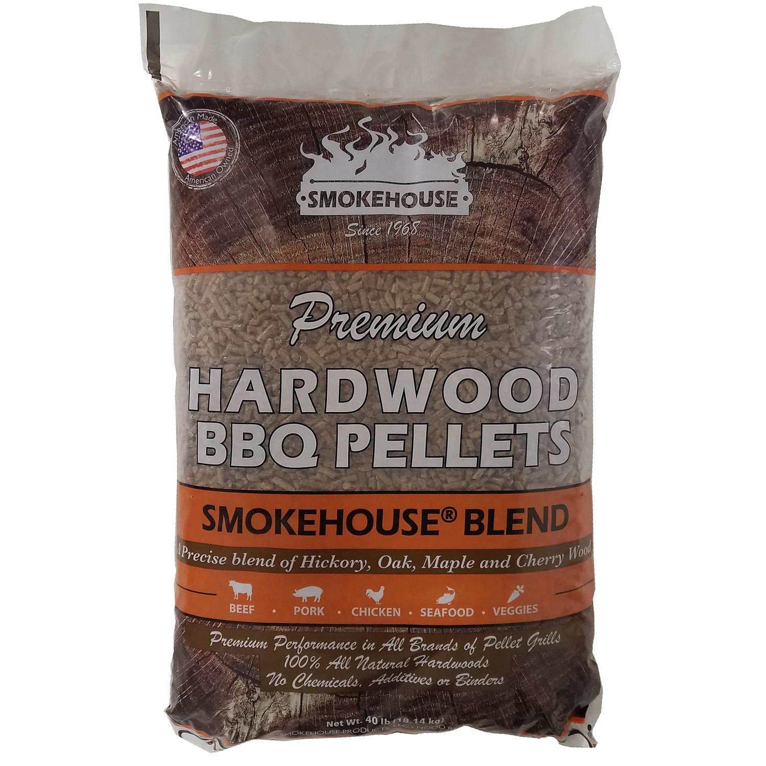 Smokehouse Products Premium Hardwood BBQ Pellets, Smokehouse Blend - 40 Pounds