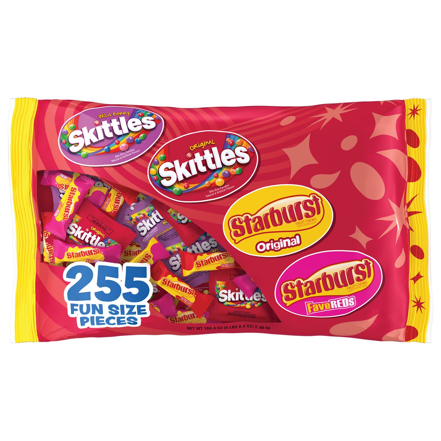 Mars Skittles and Starburst Original Halloween Candy Bag (255 Count)
