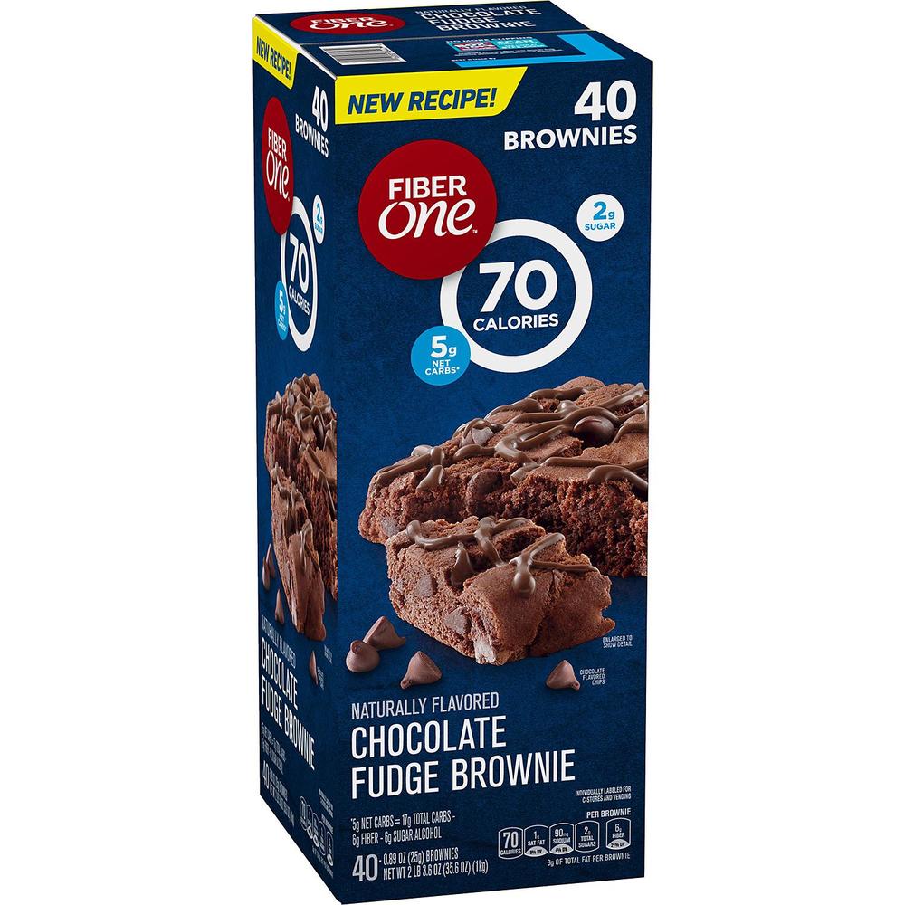 Fiber One Brownies Chocolate Fudge, 70 Calories (40 Count)