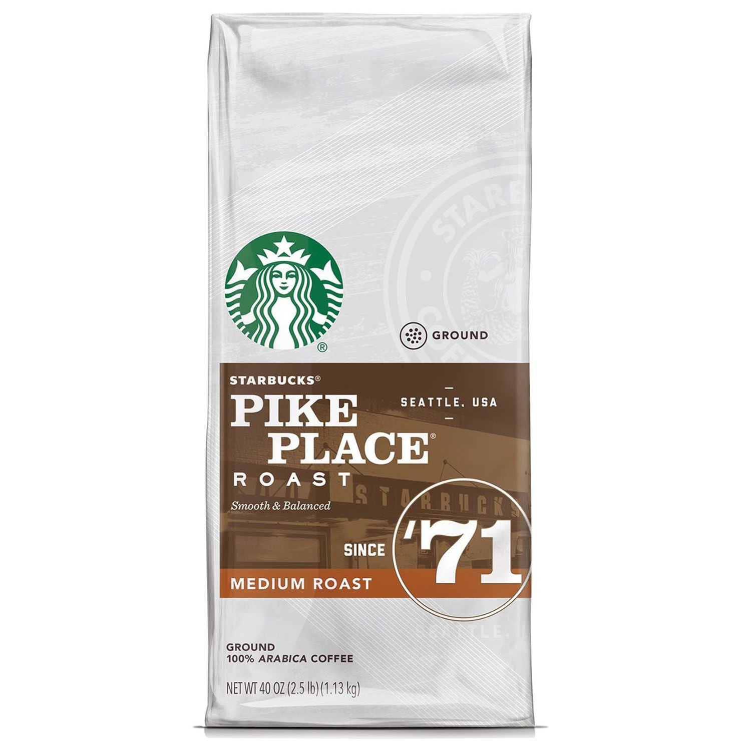 Starbucks Pike Place Medium Roast Ground Coffee (40 Ounce)