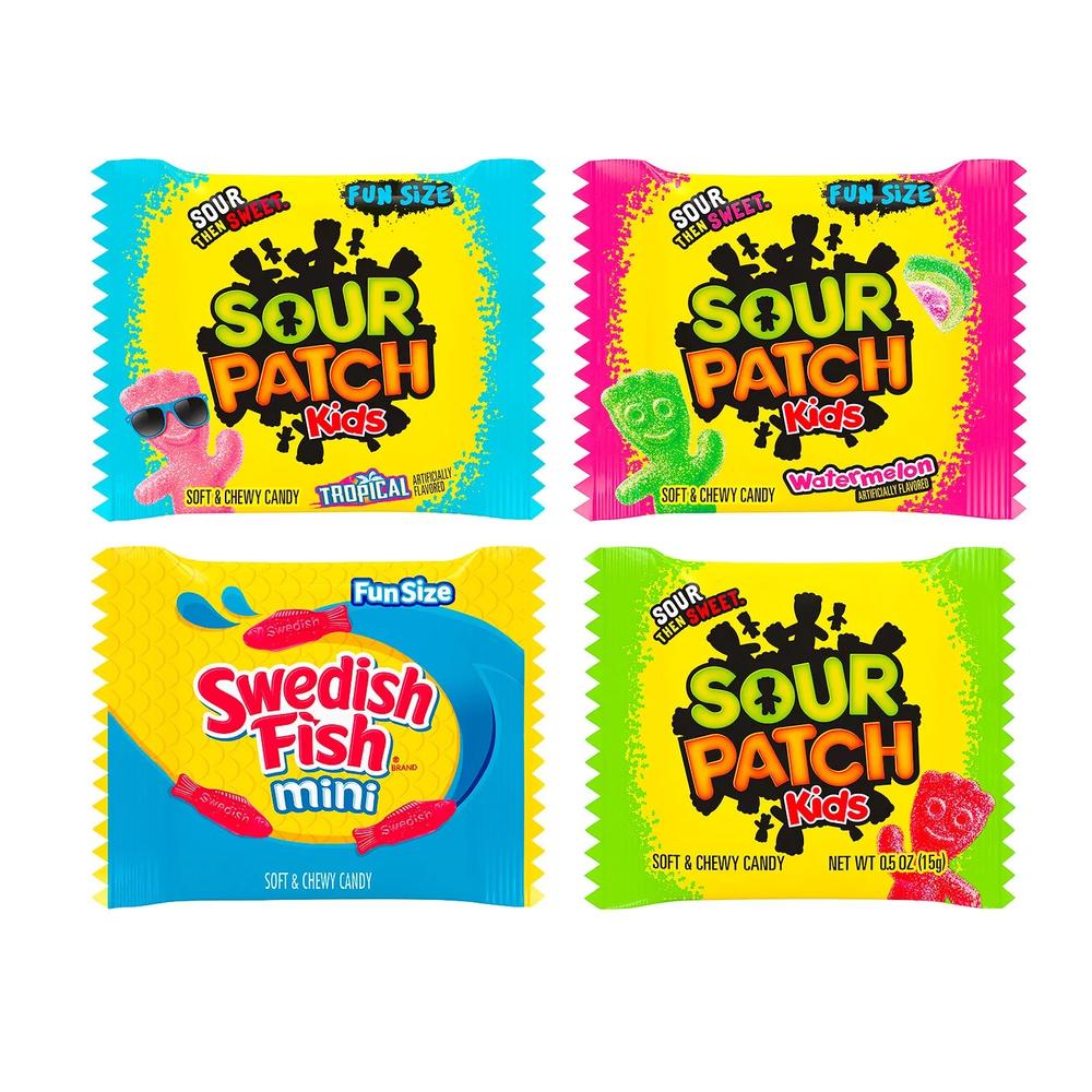 Sour Patch Kids and Swedish Fish Mini Soft and Chewy Candy Variety (200 Count)
