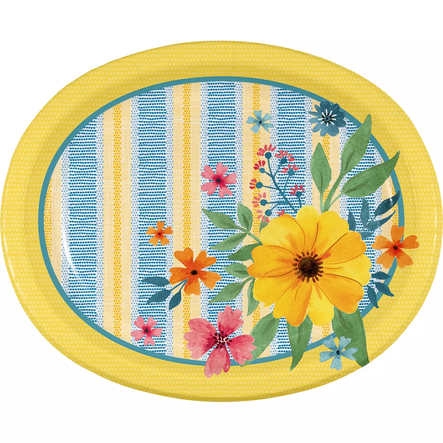 Member's Mark Spring Buttercup Blossom Oval Platters (12" x 10"), 50 Count