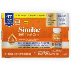 Similac 360 Total Care Sensitive Infant Formula, Ready to Feed (8 Fl Oz, 24 Ct)