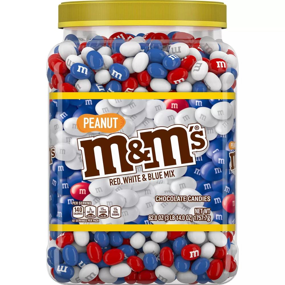 M&M's Red, White, & Blue Patriotic Mix Peanut Chocolate (62 Ounce)