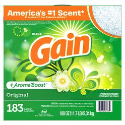 Gain Ultra Powder Laundry Detergent, Original (188 Ounce, 183 Loads)