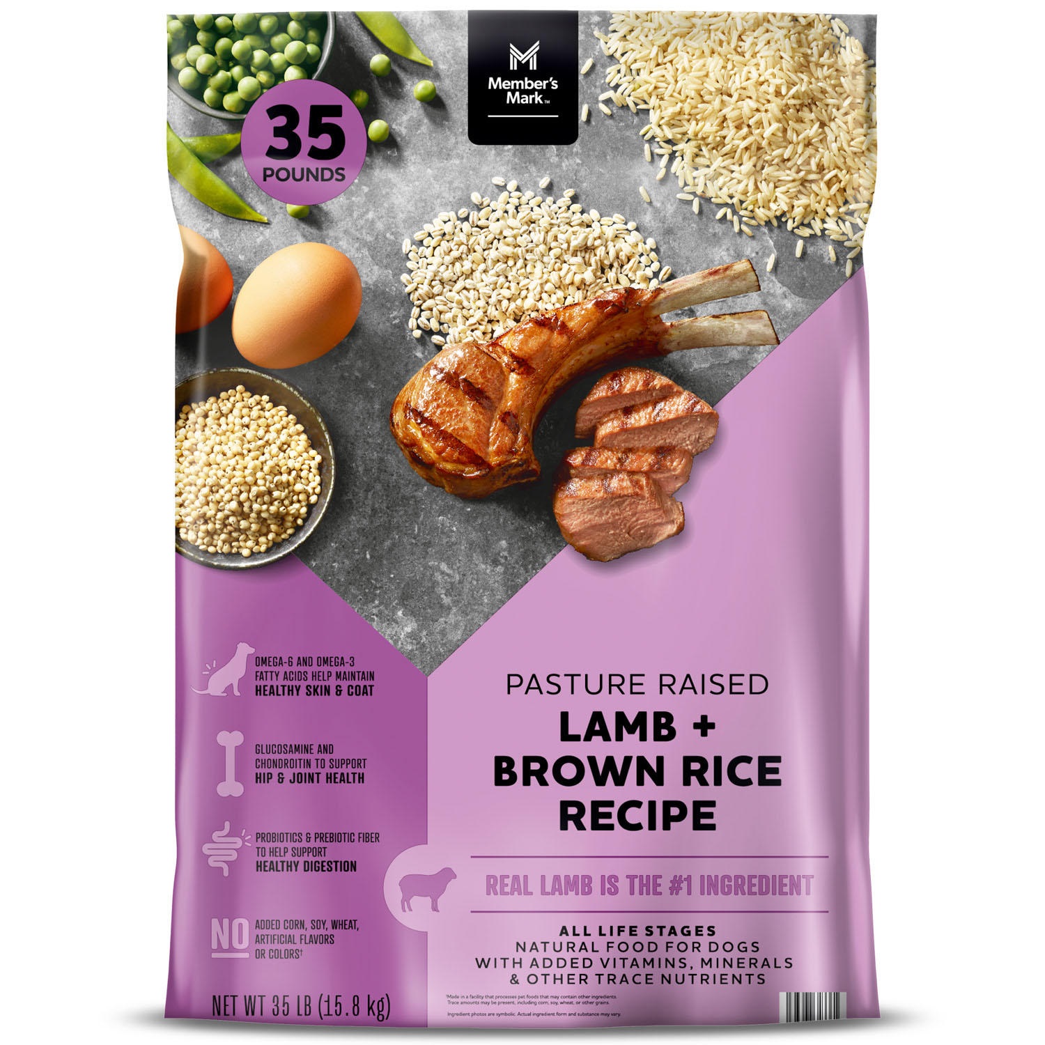 Member's Mark Pasture Raised Lamb + Brown Rice Recipe Dry Dog Food (35 Pounds)