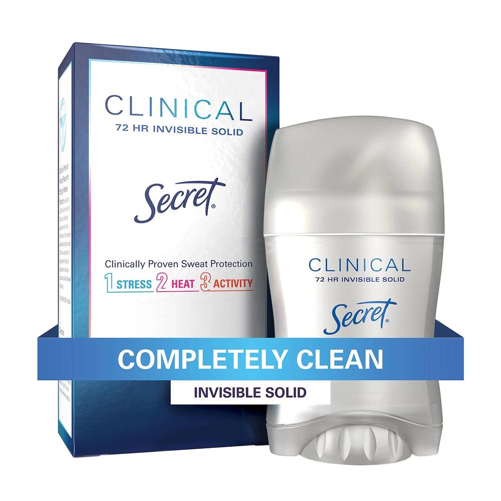 Secret Clinical Invisible Solid Deodorant, Completely Clean, 1.6 Ounce (3 Count)