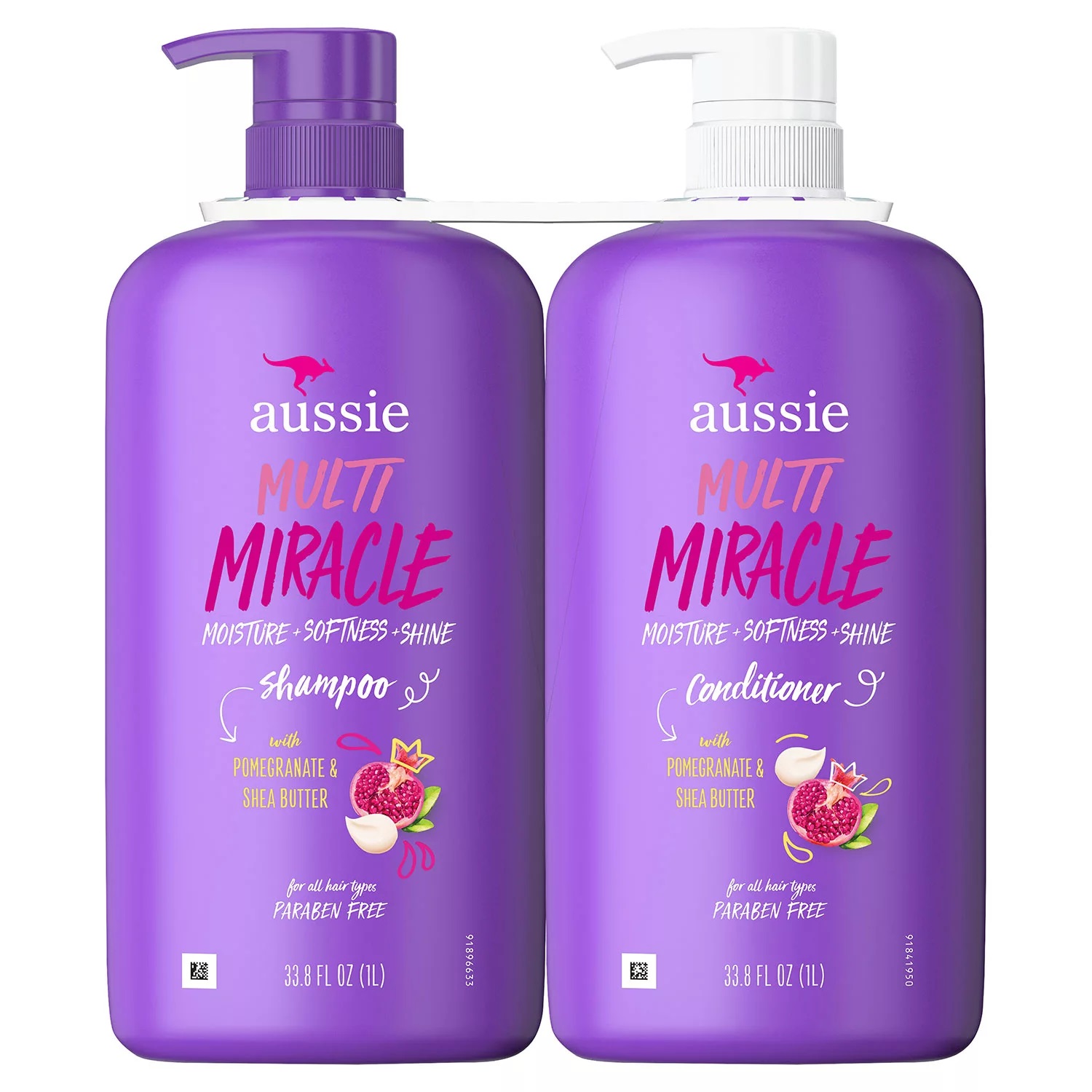 Aussie Multi Miracle Shampoo & Conditioner, Pomegranate & Shea Butter (33 Fl Oz)