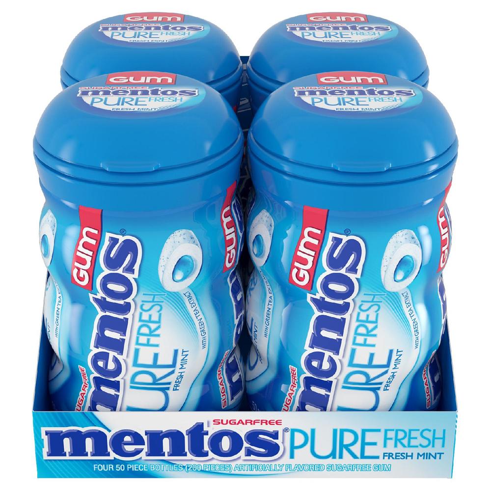 Mentos Pure Fresh Sugar-Free Chewing Gum, Fresh Mint (50 pcs., 4 Count)