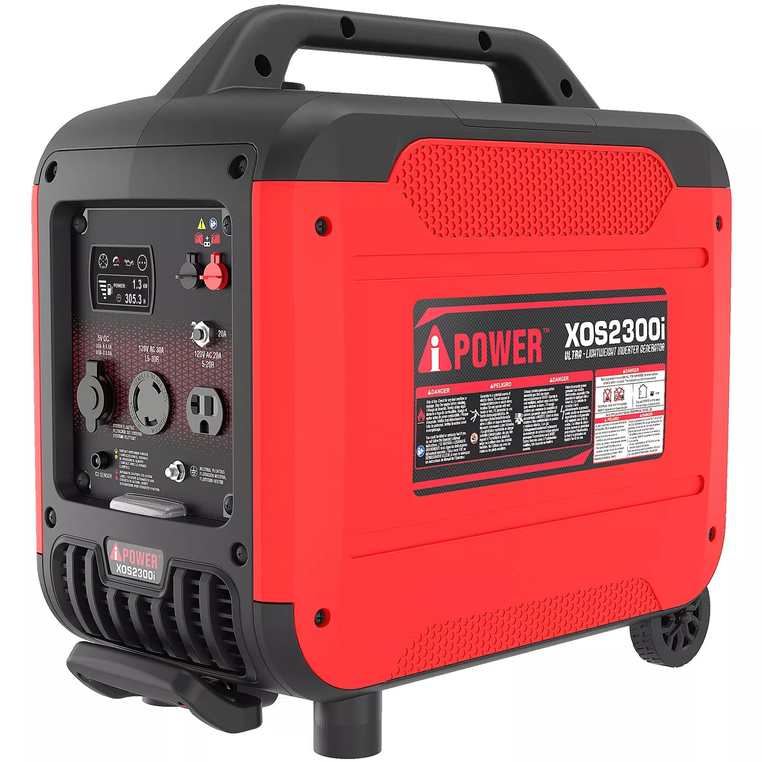 A-iPower 2300 Watt Portable Generator Inverter With Portability Kit & CO Sensor
