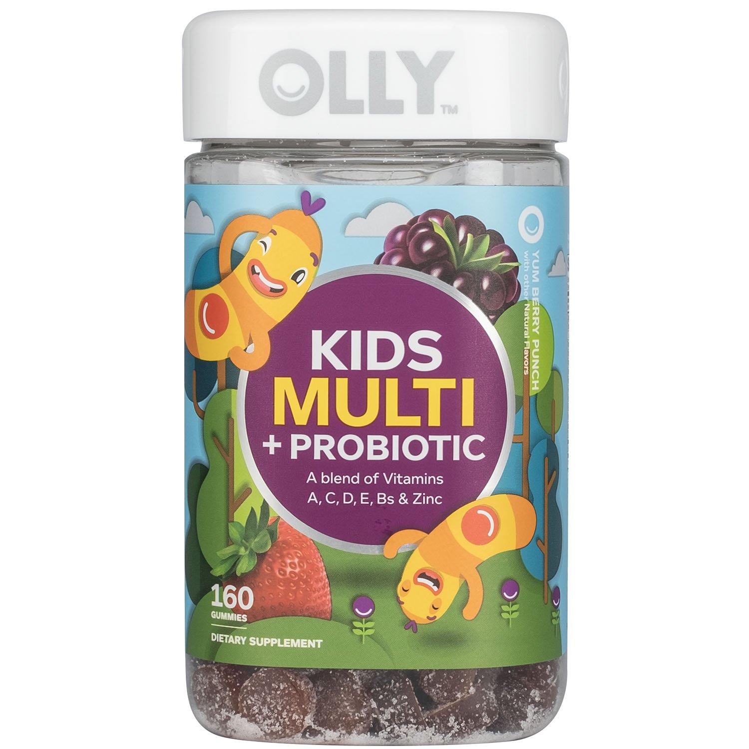 Olly Kids Lil' Ollys Kids' Multi + Probiotic Yum Berry Punch Vitamin Gummies (160 Count)