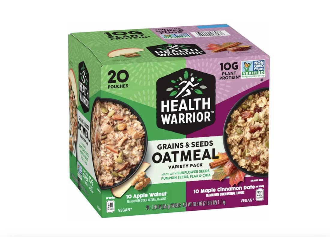 Health Warrior Grains & Seeds Oatmeal Variety Pack, 1.94 Ounce (20 Count)
