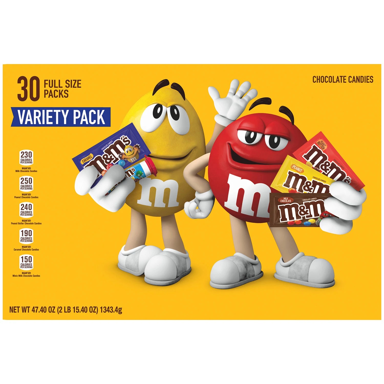 M&M'S Chocolate Single Size Assorted Variety Box (30 Count)