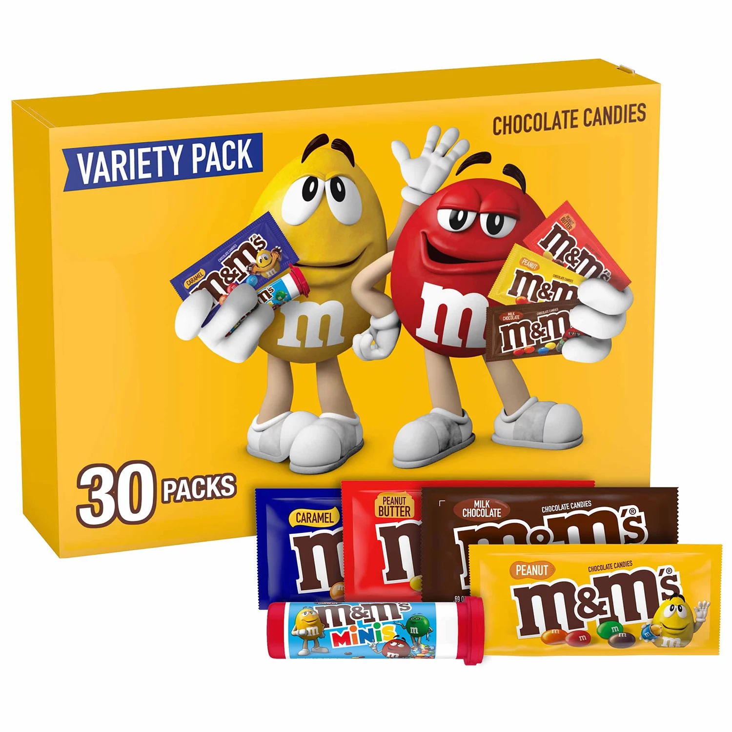 M&M'S Chocolate Single Size Assorted Variety Box (30 Count)