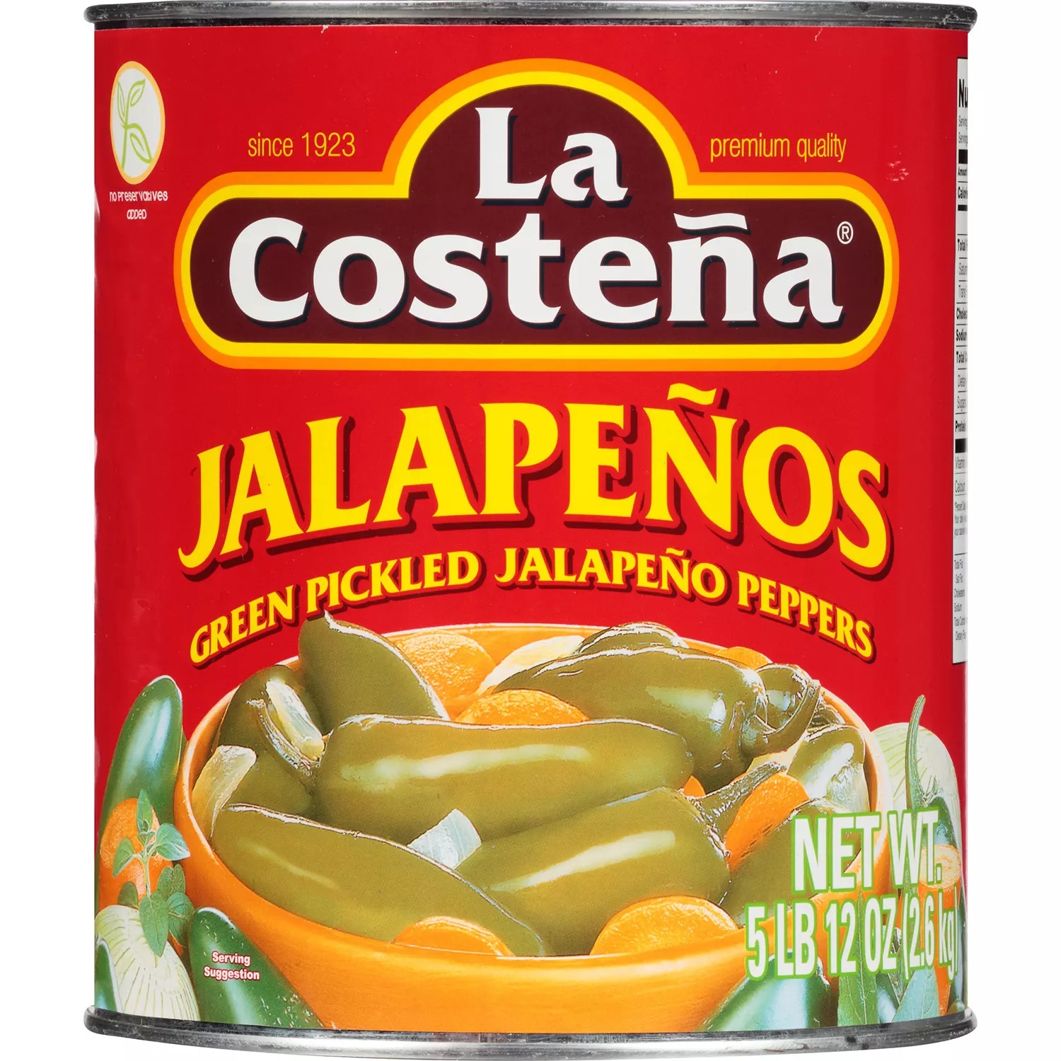 La Costena Jalapeno Peppers - 93 Ounce can