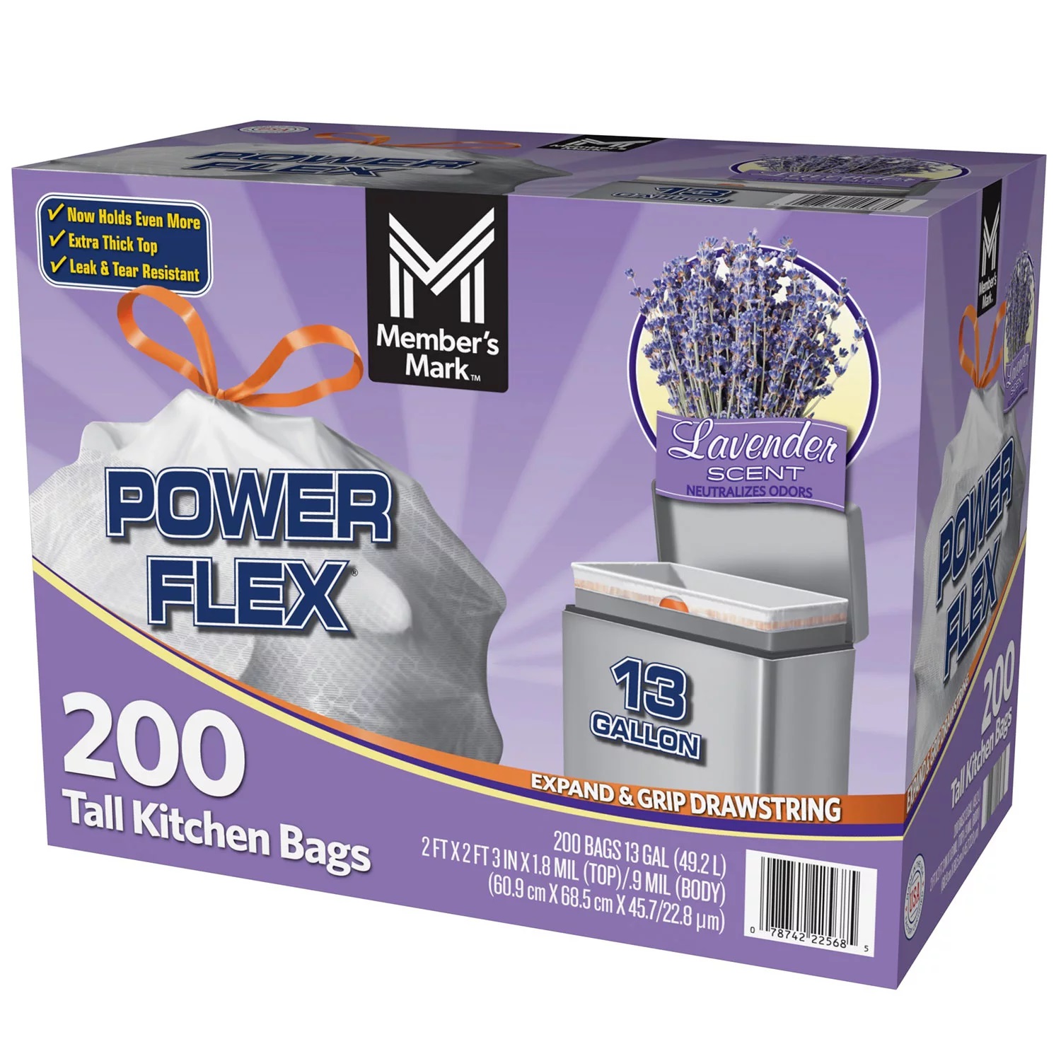 Flex Tech BEIDOU-PAC 13 Gallon, 200 Count, Heavy Duty Drawstring