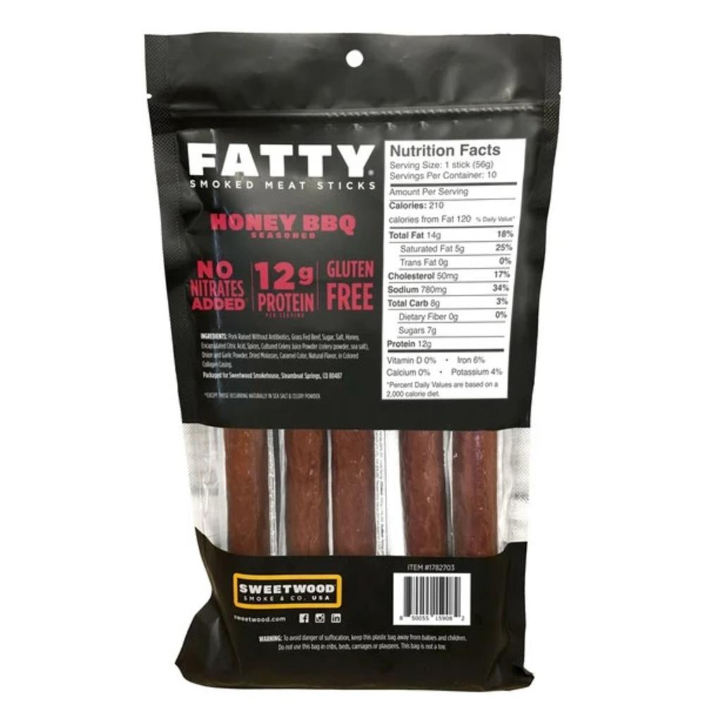 Fatty Meat Sticks Fatty Smoked Meat Sticks, Honey BBQ Seasoned, 10 Count