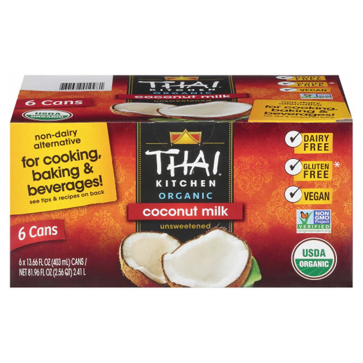 Thai Kitchen Organic Coconut Milk, Unsweetened, 13.66 Fluid Ounce (6 Count)