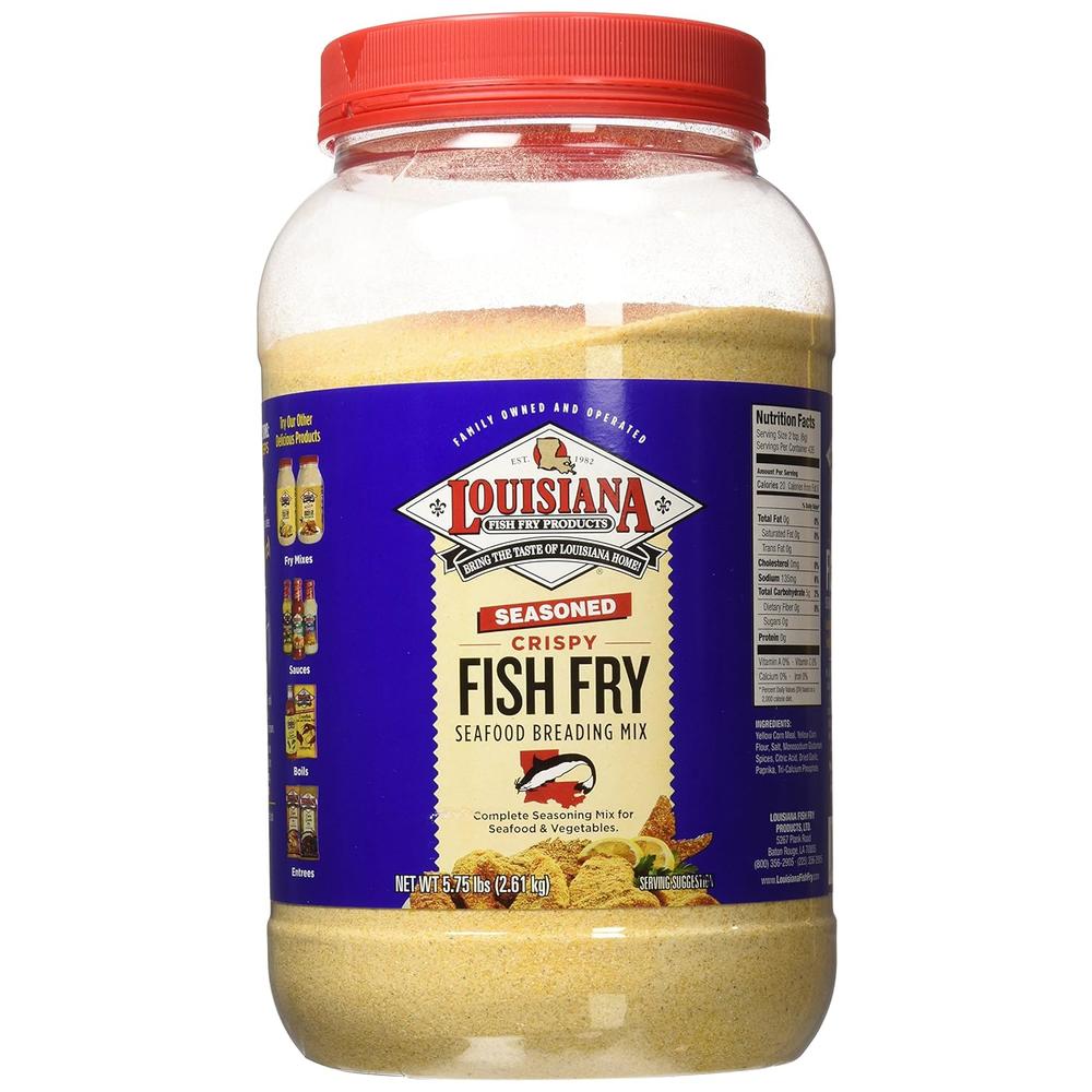 Louisiana Fish Fry Gallon Seasoned Crispy Fish Fry Breading Mix - 5.75 Pounds