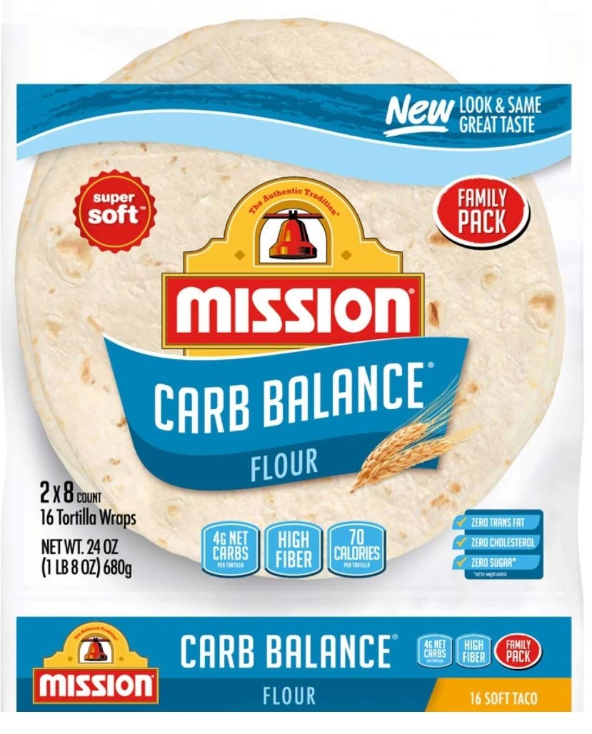 Mission Carb Balance Soft Taco Flour Tortillas, 24 Total Ounce (16 Count)