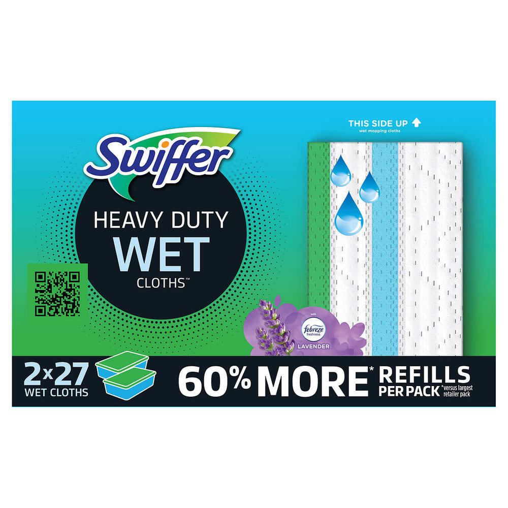 Swiffer Sweeper Heavy Duty Wet Cloths, Lavender, 54 Count