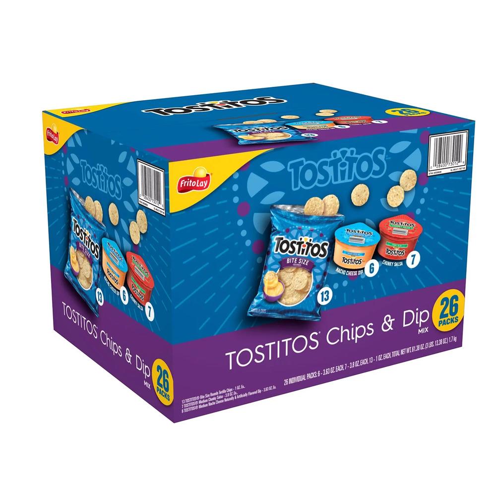 Tostitos Snacks Chips and Dip Mix Variety, 61.35 Ounce (26 Count)