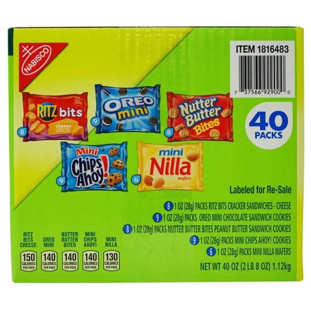Nabisco Cookies & Crackers, Variety Pack, 1 Ounce (Pack of 40)